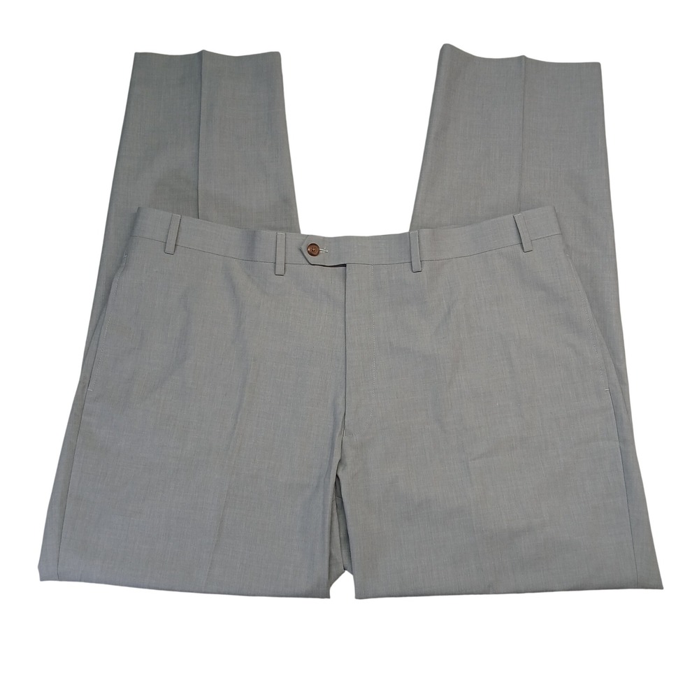 Ralph Ralph Lauren Mens Gray Dress Pants Flat Front Washable 42W x 32L